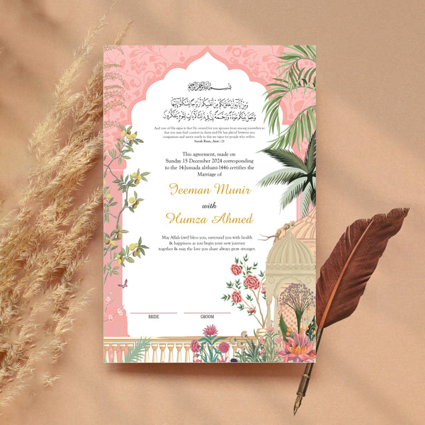 A Golden Pink Romance Nikah Nama