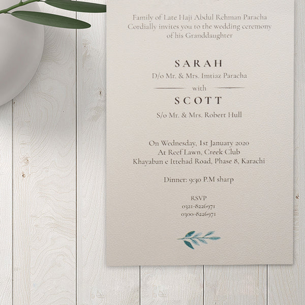 The Serene Leaf Invite