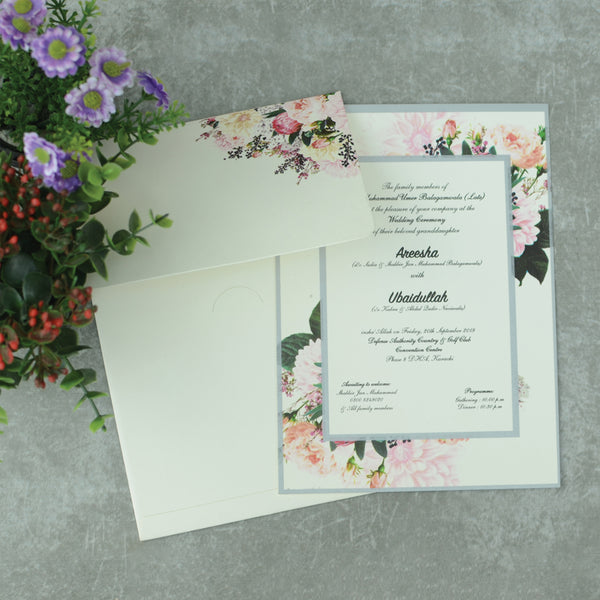 Floral Harmony Unveiled - Wedding Invitations